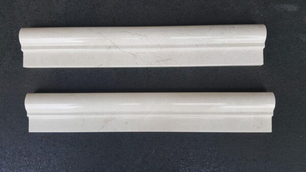 Crema Marfil Chair Rail 1 Step 2x12 Beige Polished Marble Trim 2