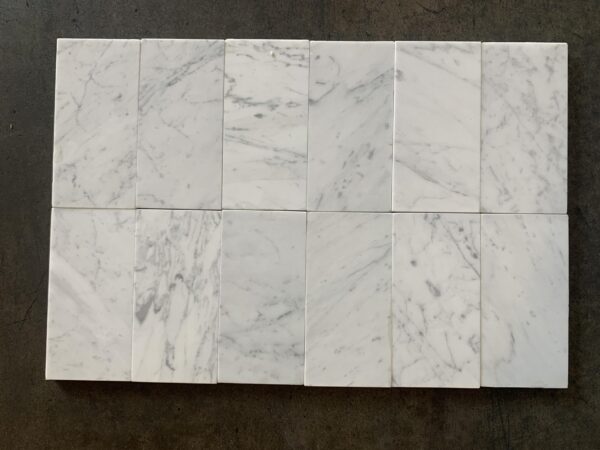Carrara White 3x6 Honed Marble Tile 1