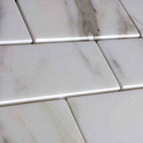Calacatta Gold 3x6 White Polished Marble Tile 0
