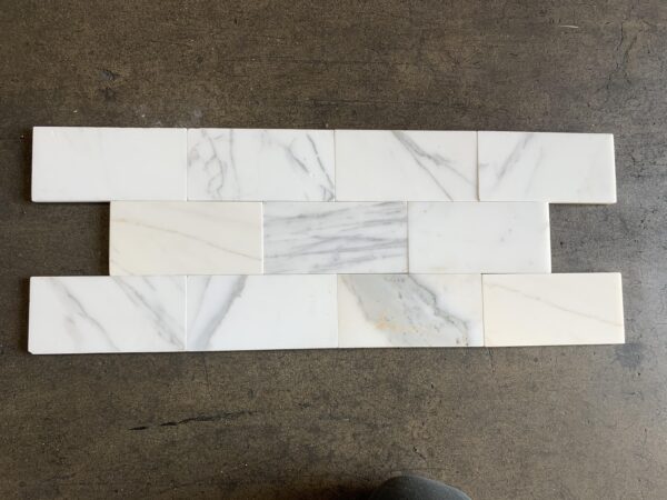 Calacatta Gold 3x6 White Honed Marble Tile 1