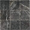 Nero Marquina 4x4 Black Square Tumbled Marble Tile 2