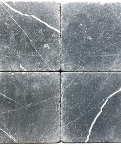 Nero Marquina 6x6 Black Square Tumbled Marble Tile 4