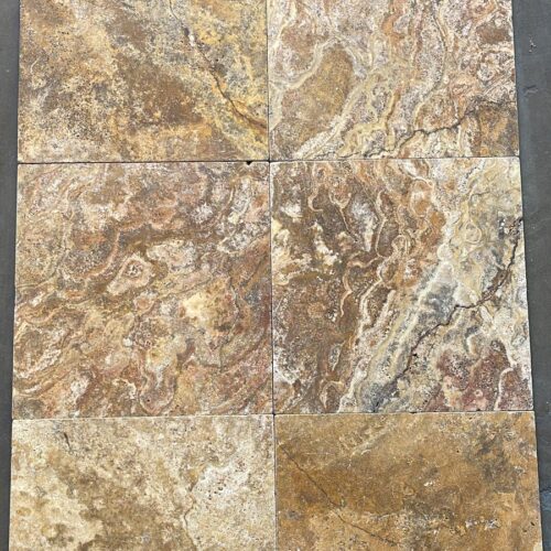 Scabos Travertine 12x12 Multicolor Tumbled Tile