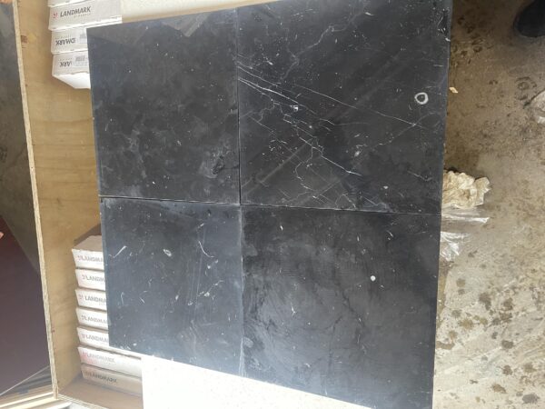 Nero Marquina 12x12 Black Square Polished Marble Tile 3