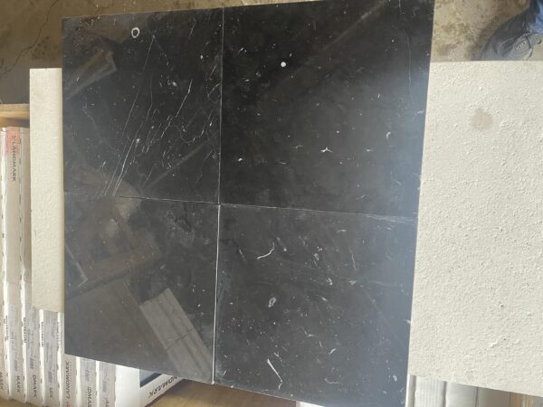 Nero Marquina 12x12 Black Square Polished Marble Tile 4