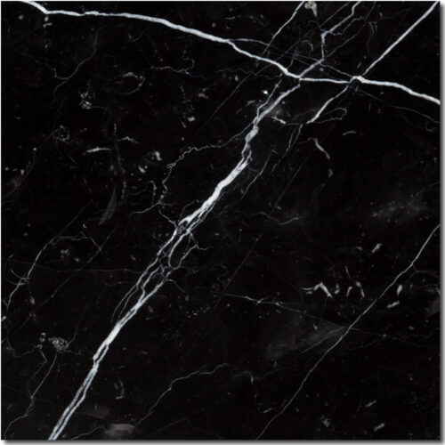 Nero Marquina 12x12 Black Square Polished Marble Tile 0