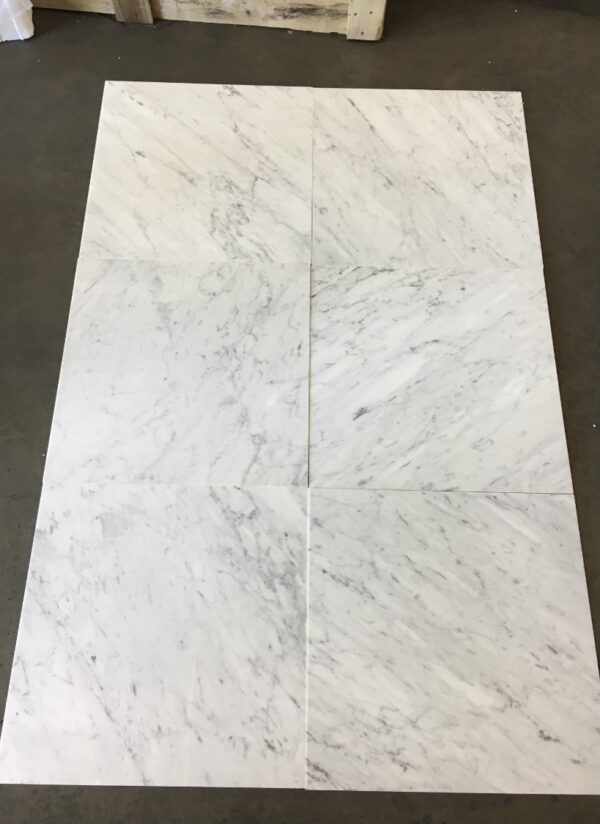 Carrara White 12x12 Honed Marble Tile 4