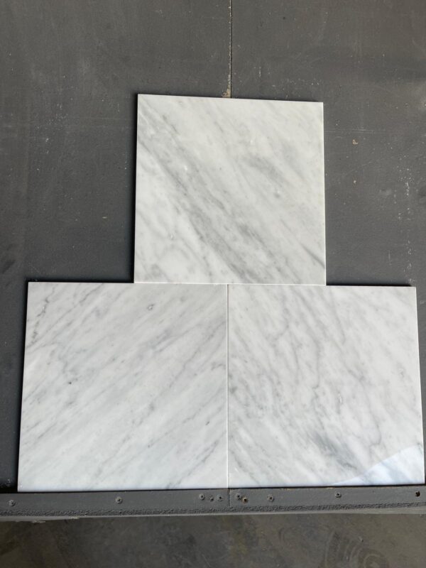 Carrara White 12x12 Polished Marble Tile 2