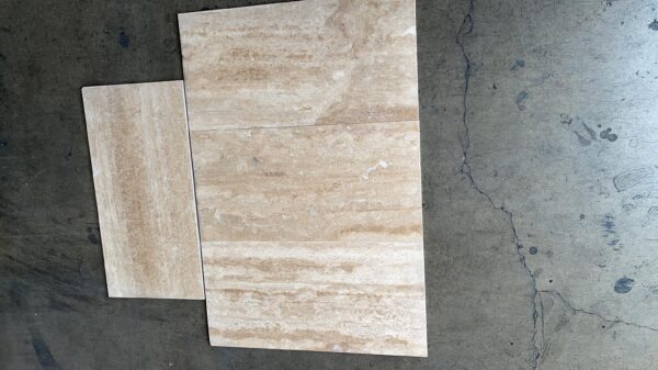 Walnut Travertine 12x24 Brown Filled and Honed Vein Cut Tile 2