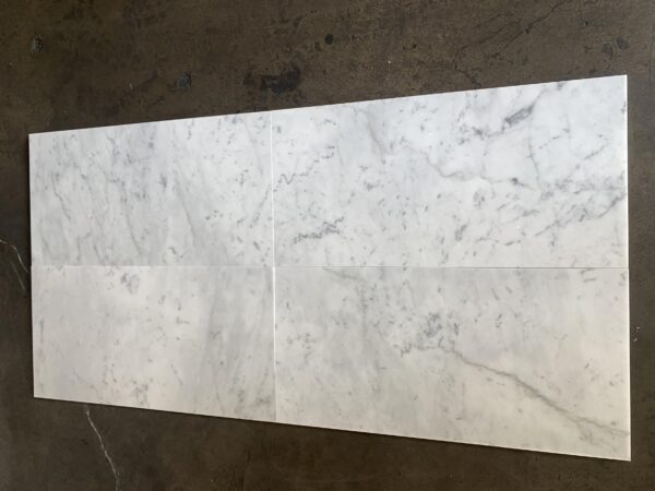 Carrara White 12x24 Honed Marble Tile 1