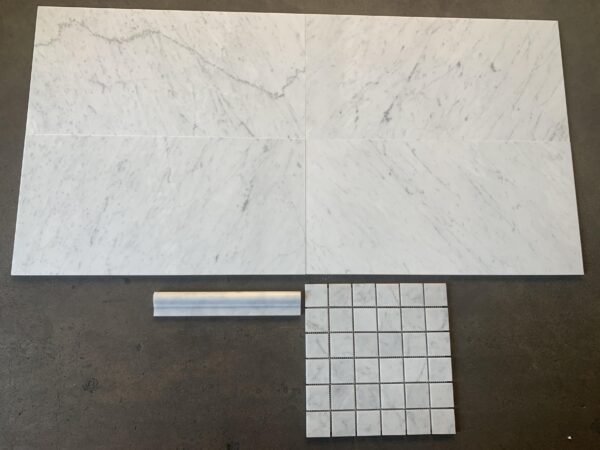 Carrara White 12x24 Honed Marble Tile 2