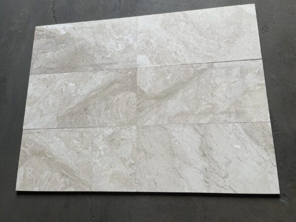 Breccia Bianco Diana Royal 12x24 White Honed Marble Tile 2
