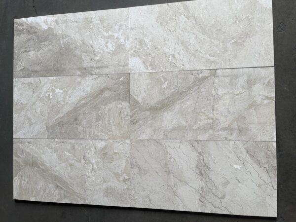 Breccia Bianco Diana Royal 12x24 White Honed Marble Tile 4