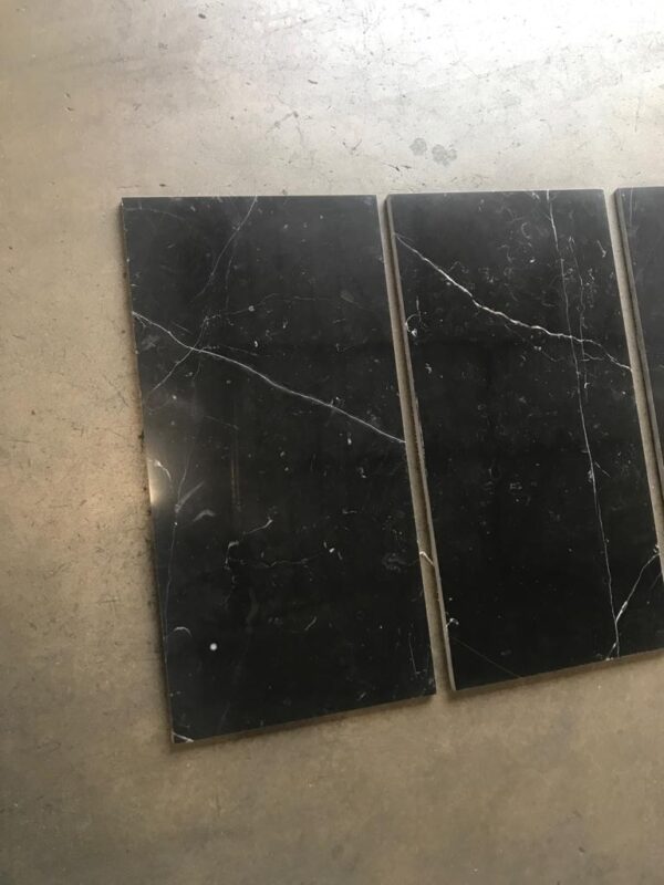 Nero Marquina 12x24 Black Rectangle Polished Marble Tile 7