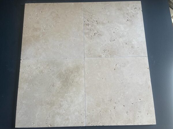 Ivory Travertine 18x18 Tumbled Tile 2