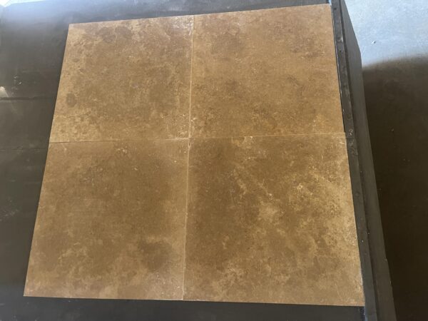 Noce Travertine 18x18 Brown Filled and Honed Tile 1