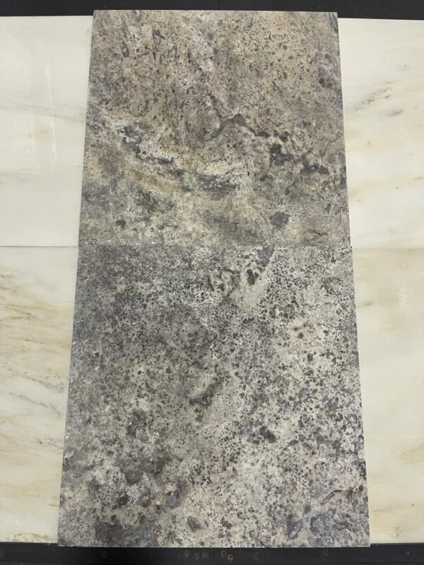 Silver 18x18 Filled & Honed Travertine Tile 3