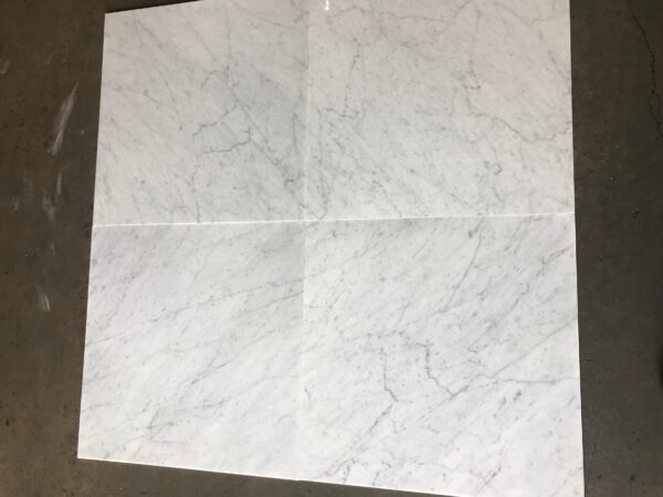 Carrara White 18x18 Polished Marble Tile 2