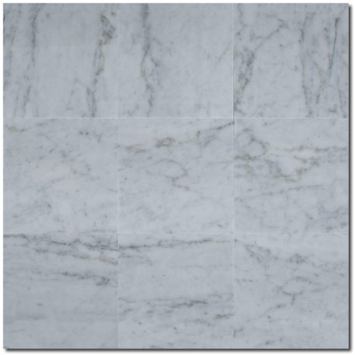Carrara White 18x18 Honed Marble Tile 1