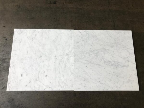 Carrara White 18x18 Honed Marble Tile 5