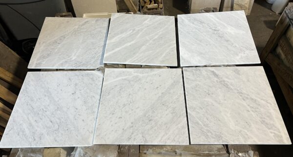 Carrara White 18x18 Honed Marble Tile 4