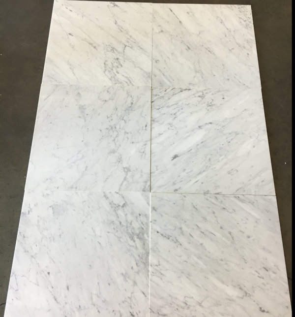 Carrara White 18x18 Honed Marble Tile 3