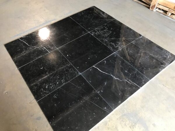 Nero Marquina 18x18 Black Square Polished Marble Tile 1