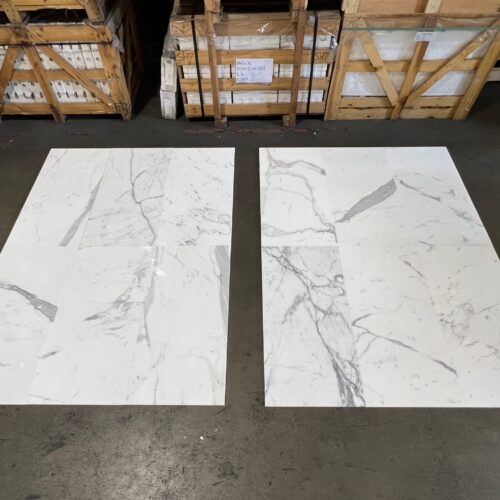 Calacatta Gold 18x36 White Polished Marble Tile 0