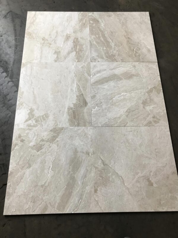 Breccia Bianco Diana Royal 18x18 White Polished Marble Tile 3