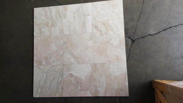 Breccia Bianco Diana Royal 18x18 White Honed Marble Tile 8