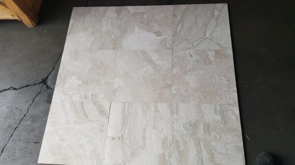 Breccia Bianco Diana Royal 18x18 White Honed Marble Tile 7