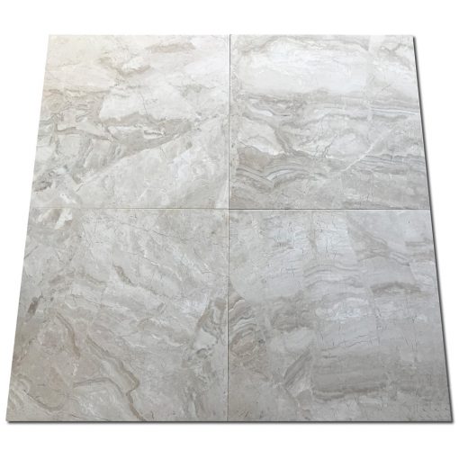 Breccia Bianco Diana Royal 18x18 White Honed Marble Tile 5