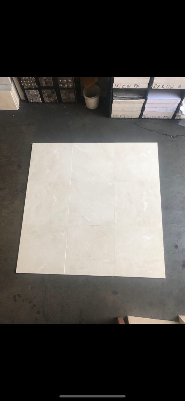 Crema Marfil Select 18x18 Beige Polished Marble Tile 5