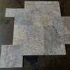 Silver Versailles Pattern Filled/Honed Straight Edge Travertine Paver 1