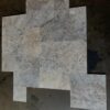 Silver Versailles Pattern Filled/Honed Straight Edge Travertine Paver 2