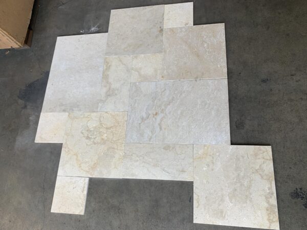 Golden Sand Versailles Pattern Brushed/Straight Edge Marble Tile 3