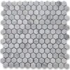 Carrara White Mosaic Hexagon 1" Polished Marble 1