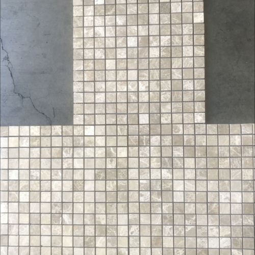 Emperador Light Mosaic 1x1 Brown Square Polished Marble