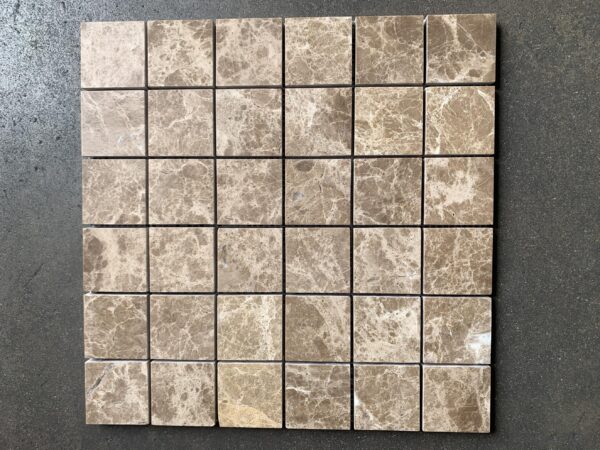 Emperador Light Mosaic 2x2 Brown Square Polished Marble 1