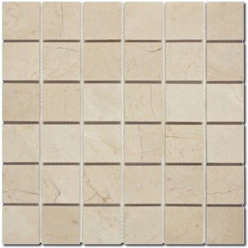 Crema Marfil 2x2 Beige Square Honed Marble Mosaic 0