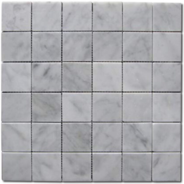 Carrara White Mosaic 2x2 Square Polished Marble