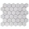 Carrara White Mosaic Hexagon 2" Polished Marble 1