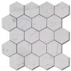 Carrara White Mosaia Hexagon 3" Polished Marble Mosaic 1