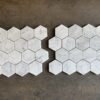 Carrara White Mosaia Hexagon 3" Polished Marble Mosaic 3