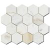 Calacatta Gold Hexagon 3" Honed Marble Mosaic 1