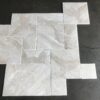 Breccia Bianco Diana Royal Versailles Pattern White Brushed/Chiseled Marble Tile 1