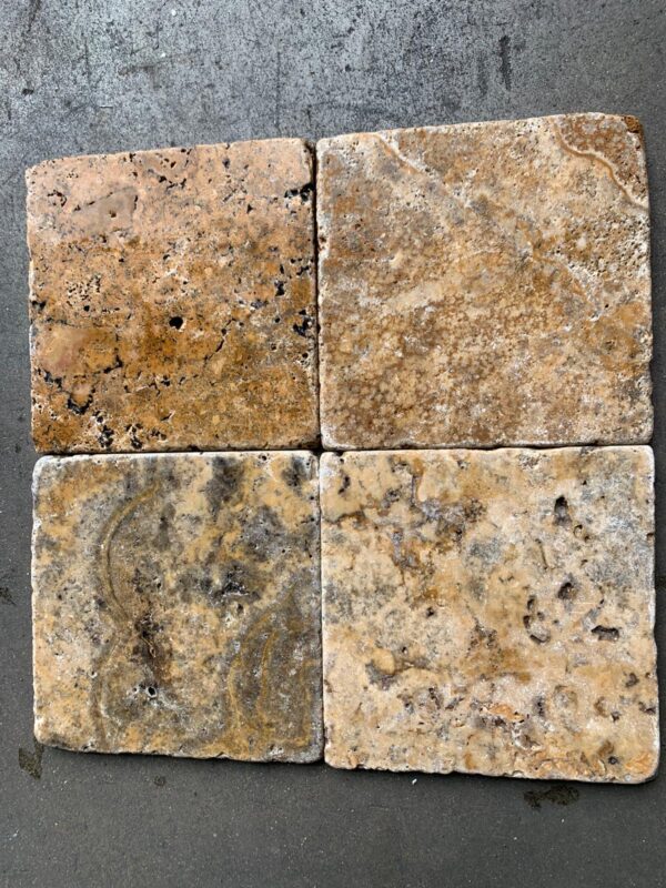 Scabos Travertine 6x6 Multicolor Tumbled Tile 0