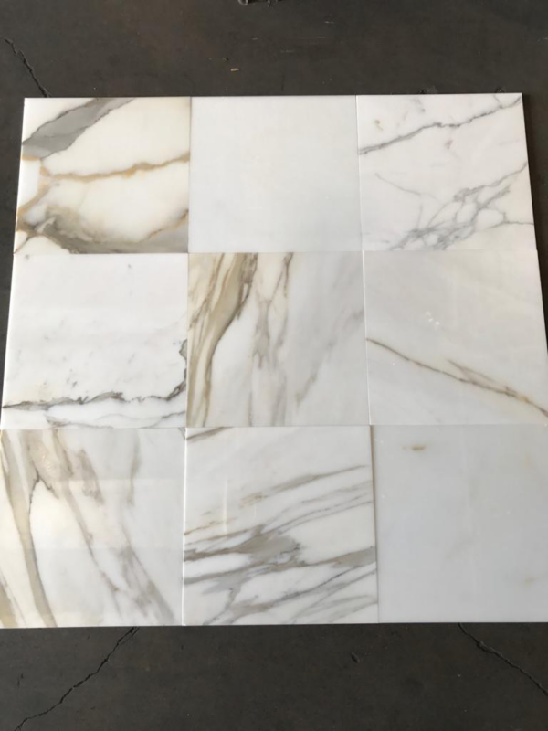 Calacatta Gold 12x12 White Polished Marble Tile 1