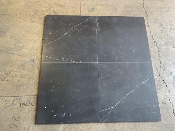 Nero Marquina 12x12 Black Square Honed Marble Tile 0