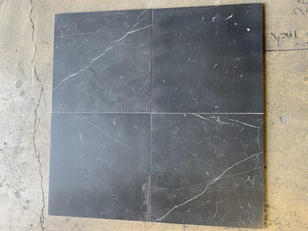 Nero Marquina 12x12 Black Square Honed Marble Tile 2